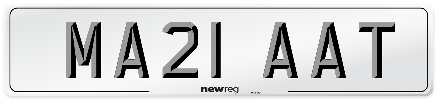 MA21 AAT Number Plate from New Reg